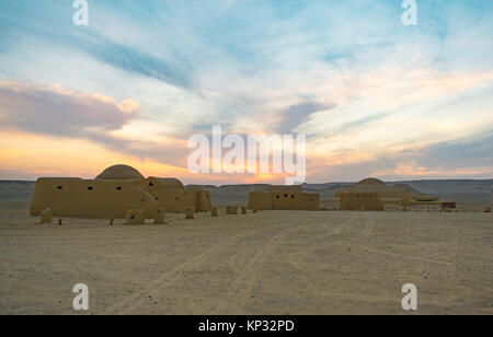 Sunset sky view at Wadi El Hitan, Fayoum, Egypt Stock Photo