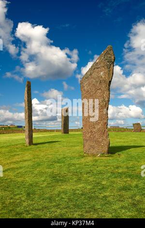 Neolithic Standing Stones of Stenness, Isle of Orkney, Scotland.
