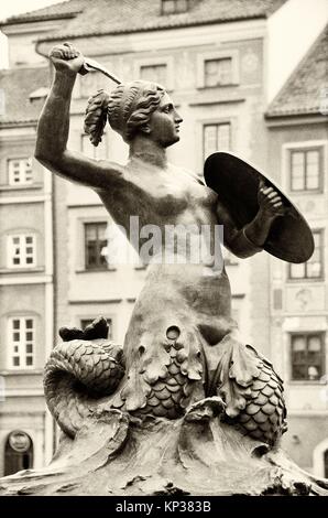 The Mermaid Of Warsaw Is Located On The Old Town Market Square (Rynek ...