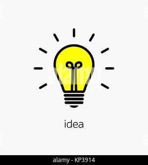 Vector light bulb icon with concept of idea. Brainstorming/Idea illustration. Stock Vector