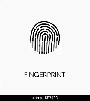 Fingerprint icon. Black thumbprint button. Concept of fingerprint ...