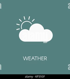 Weather forecast icon vector illustration. Sun behind the cloud. Stock Vector