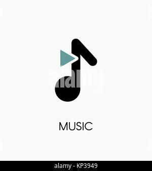 Music icon vector illustration. Play the music. Stock Vector