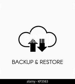 Data cloud icon. Backup and restore sign. Stock Vector