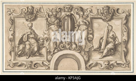 Design for a Wall Decoration over an Arched Doorway with Grimani Arms MET DP810230 339082 Stock Photo