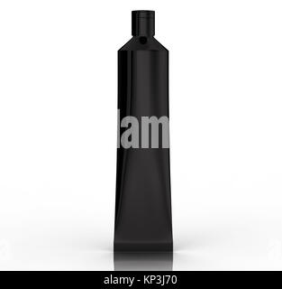Toothpaste package mockup, blank black tube and paper box isolated, 3d ...