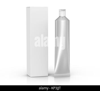 Download Blank toothpaste mockup, stand paste tube with paper box ... Yellowimages Mockups
