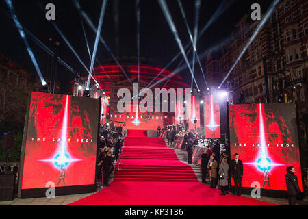 London, UK. 12th Dec, 2017. 'Star Wars: The Last Jedi' European premiere at Royal Albert Hall on December 12, 2017 in London, Great Britain. Credit: Geisler-Fotopress/Alamy Live News Stock Photo