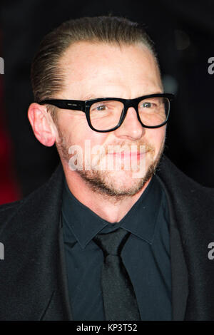 London, UK. 12th Dec, 2017. Simon Pegg attends the 'Star Wars: The Last Jedi' European premiere at Royal Albert Hall on December 12, 2017 in London, Great Britain. Credit: Geisler-Fotopress/Alamy Live News Stock Photo