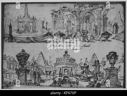 Illustration of an album of drawings, showing multiple sketches ...