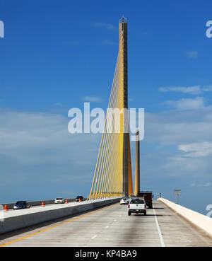 The Bob Graham Sunshine Skyway Bridge.This bridge spans Tampa Bay,connecting St.Petersburg and Terra Ceia,Florida. Stock Photo