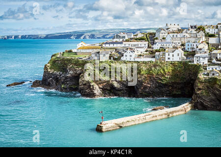 old fishing village / Port Isaac, the little village on the sea in Cornwall Stock Photo