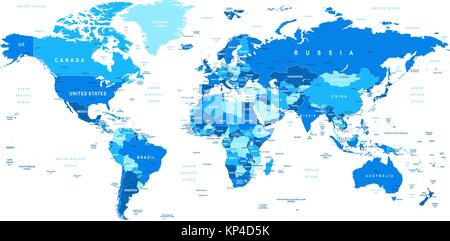 Highly detailed vector illustration of world map. Stock Vector