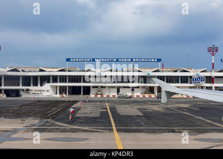 MONASTIR, TUNISIA, AFRICA - October 05, 2017. Habib Bourguiba International airport in Monastir. It is one of the largest charter airports in Tunisia. Stock Photo