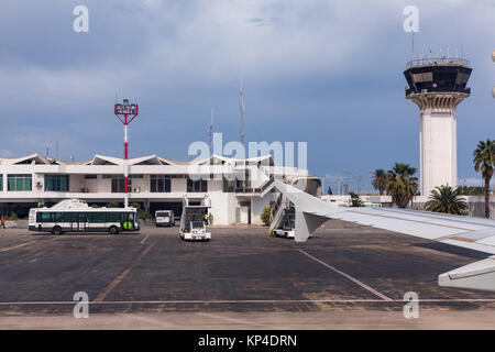 MONASTIR, TUNISIA, AFRICA - October 05, 2017. Habib Bourguiba International airport in Monastir. It is one of the largest charter airports in Tunisia. Stock Photo