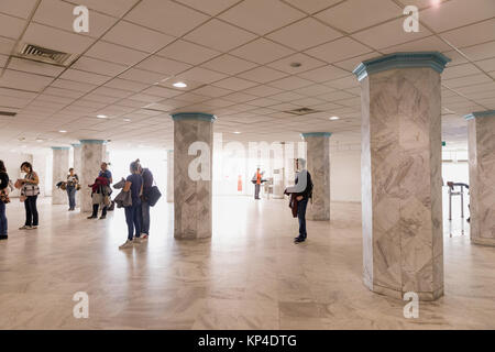 MONASTIR, TUNISIA, AFRICA - October 05, 2017. Interior of Habib Bourguiba International airport in Monastir. It is one of the largest charter airports Stock Photo