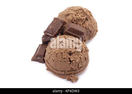 chocolate ice cream and chocolate bars Stock Photo