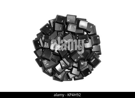 Black computer keys isolated on white Stock Photo