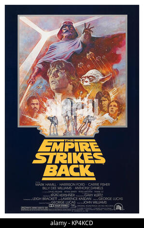 'The Empire Strikes Back' 1980's Star Wars Film Poster (20th Century Fox, R-1981) Science Fiction. Film Cinema Poster. Stock Photo