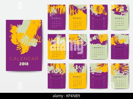 The 2018 calendar Stock Vector