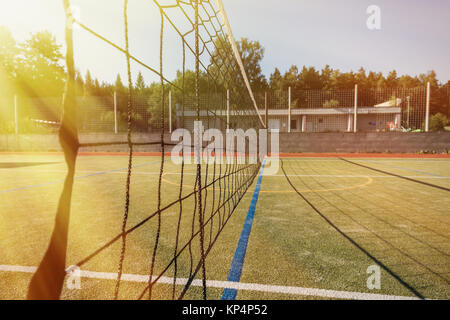 Outdoor playground for tennis, volleyball and football. Net on the playground Stock Photo