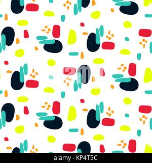 Geometry bright shapes baby blue color seamless vector pattern. Stock Vector