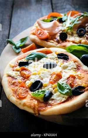 Vegetarian mini pizza Stock Photo