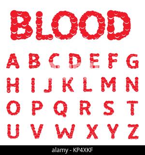 Blood letters alphabet Stock Vector