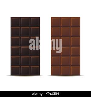 Dark and milk chocolate bars Stock Vector
