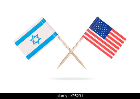crossed national flags of Israel and United States of America flag ...