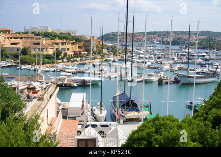 Marina, Yacht harbour of Porto Cervo, luxury destination at Costa Smeralda, Sardinia, Italy, Mediterranean sea, Europe Stock Photo