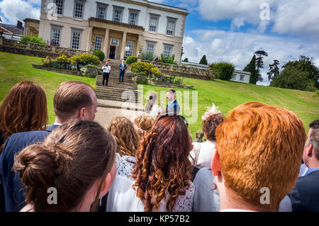 The group shot at an English wedding Stock Photo