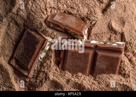 Several pieces of chocolate Stock Photo