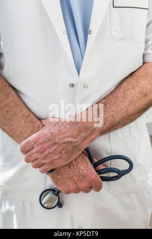 Doctor holding a stethoscope. Stock Photo
