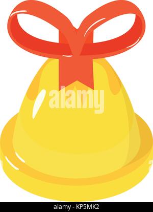 Christmas bell icon, isometric 3d style Stock Vector