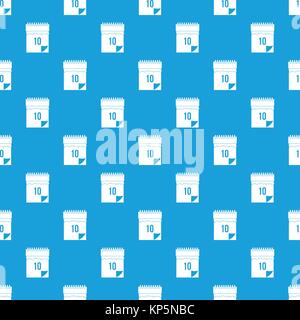 10 date calendar pattern seamless blue Stock Vector
