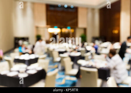 Blur background with light bokeh of restaurant Stock Photo