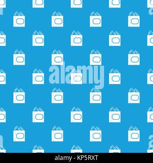 Paper clips box pattern seamless blue Stock Vector