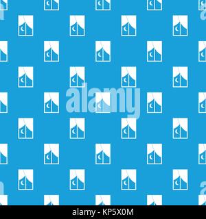 Nightly window pattern seamless blue Stock Vector