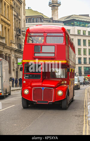 Red Double Decker Bus in London, UK Stock Photo