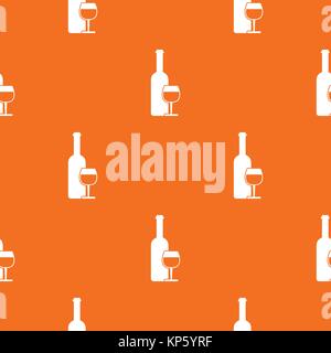 Wine bottle and glass pattern seamless Stock Vector