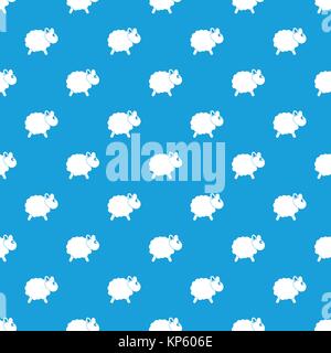 Sheep pattern seamless blue Stock Vector
