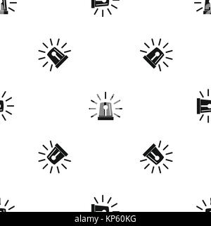 Flashing emergency light pattern seamless black Stock Vector