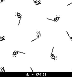 Match flame pattern seamless black Stock Vector