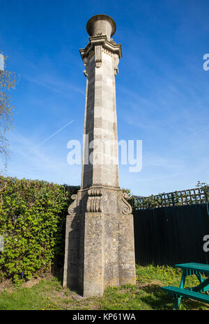 Elegant chimney in the form of a column and vase at a pumping station on the Kennet and Avon canal in Bath Somerset UK Stock Photo