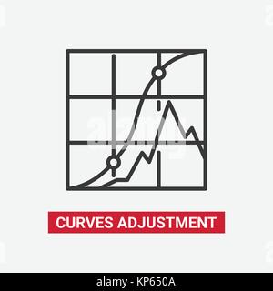 Curves adjustment - line design single isolated icon Stock Vector