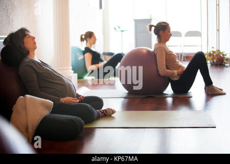 PRENATAL YOGA Stock Photo