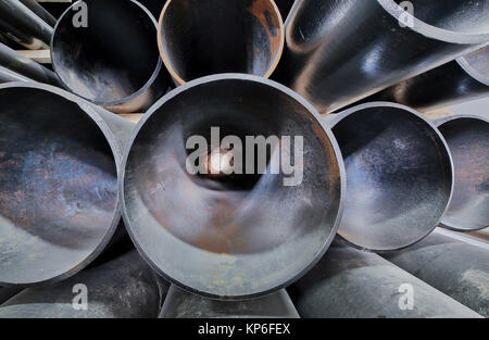 heavy industrial steel pipes Stock Photo