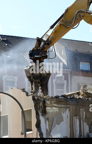 demolition work with excavators Stock Photo