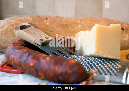 soppressata or typical calabrese salami Stock Photo